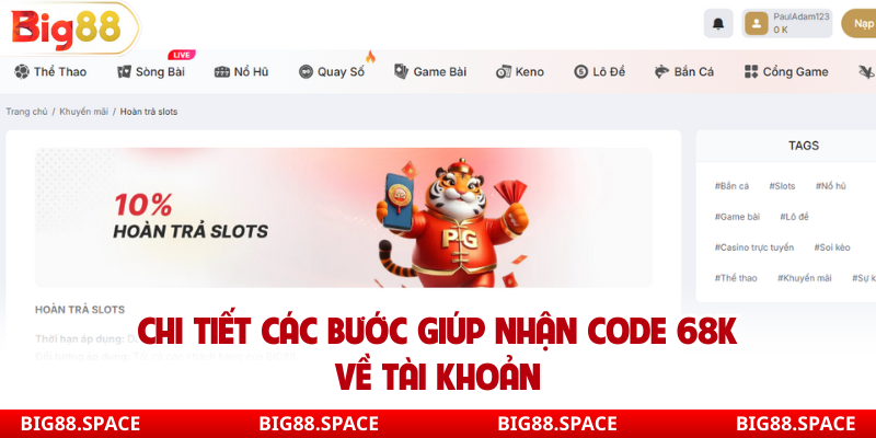 Chi tiết các bước giúp nhận code 68K về tài khoản