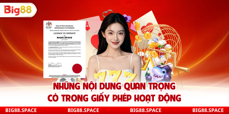 Những nội dung quan trọng có trong giấy phép hoạt động