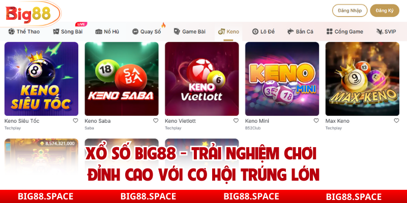 Xổ số big88 vận may ngập tràn, tiền thưởng bao la